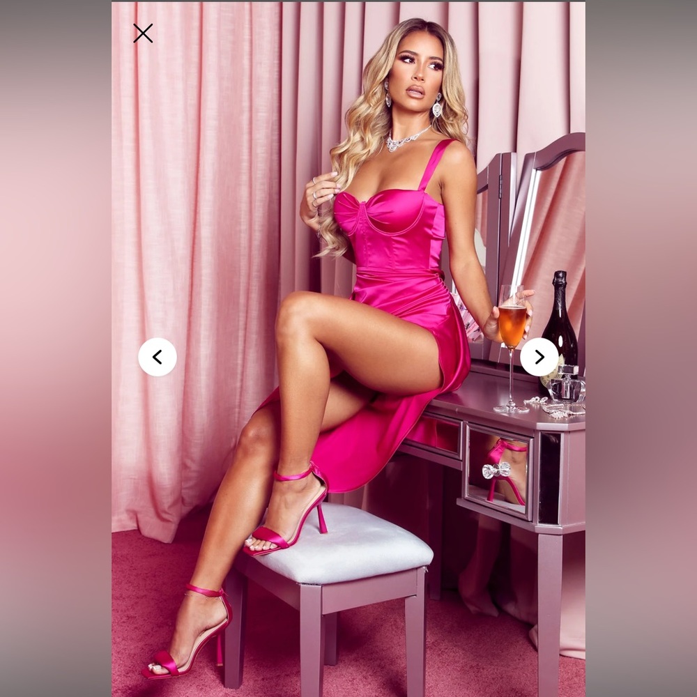 Hot Pink Satin Dress